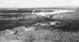 Fort Abraham Lincoln grounds overlooking the Missouri River bottomlands