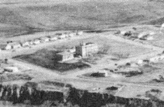 Aerial view of Deaconess Hospital in 1955