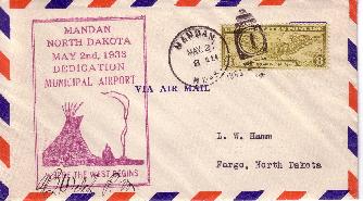 First-day cover commemorating Eielson Field's 1933 dedication