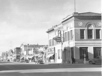 First National Bank on Main Street in 1949