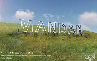 Rendering of the replacement Mandan Hill sign proposed in 2025