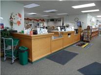 Circulation desk inside the Morton Mandan Public Library