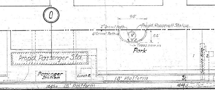 March 1924 Northern Pacific property plat showing the statue site
